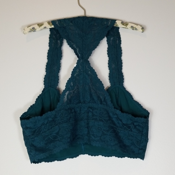Free People Galloon Lace Halter Bralette Top Green - Picture 4 of 8